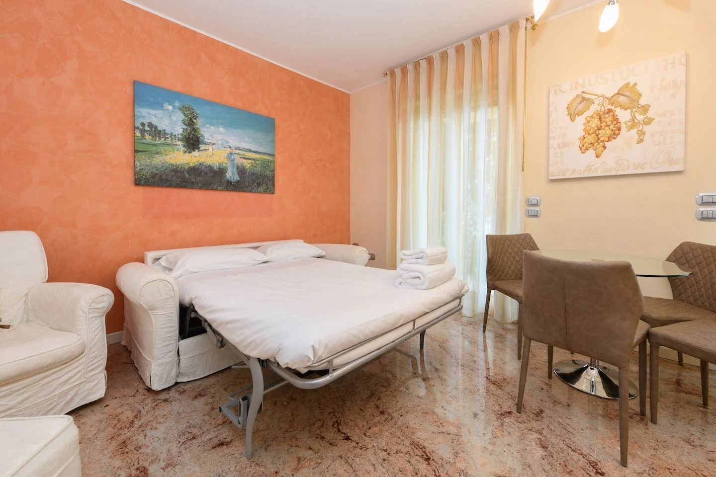 Living room with sofa bed