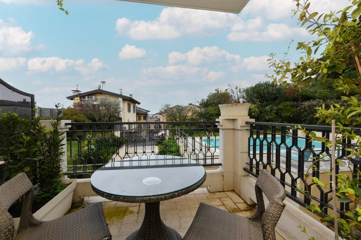 Balcony with a view on the city